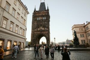 People walking in Prague, Czechia